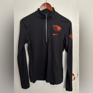 Oregon State University Nike Running Dri-fit 1/4 zip Pullover womens M golf